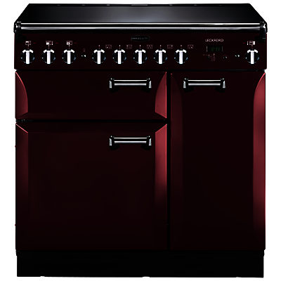 Rangemaster Leckford 90cm Electric Induction Range Cooker Cranberry/Chrome Rangemaster Leckford 90cm Electric Induction Range Cooker Cranberry/Chrome